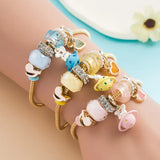 Stainless Steel Wire Butterfly Bees Charm Bracelet