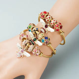 Stainless Steel Wire Butterfly Bees Charm Bracelet