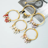 Stainless Steel Wire Butterfly Bees Charm Bracelet