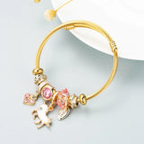 Stainless Steel Wire Butterfly Bees Charm Bracelet