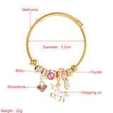 Stainless Steel Wire Butterfly Bees Charm Bracelet