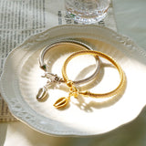 Stainless Steel Cable Bangle Cuff for Women