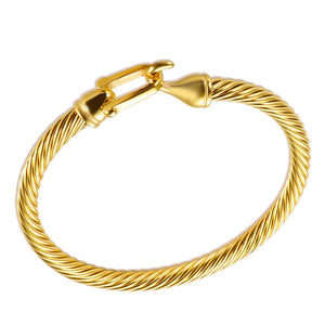 Stainless Steel Cable Bangle Cuff for Women