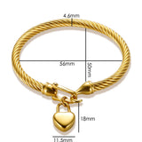 Stainless Steel Cable Bangle Cuff for Women