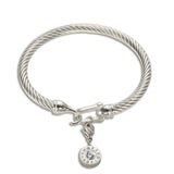 Stainless Steel Cable Bangle Cuff for Women