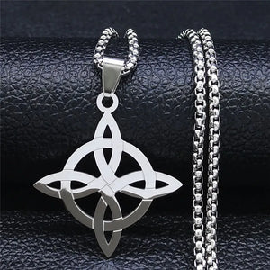 Stainless Steel Celtic Knot Necklace Wicca Jewelry N4273