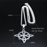 Stainless Steel Celtic Knot Necklace Wicca Jewelry N4273