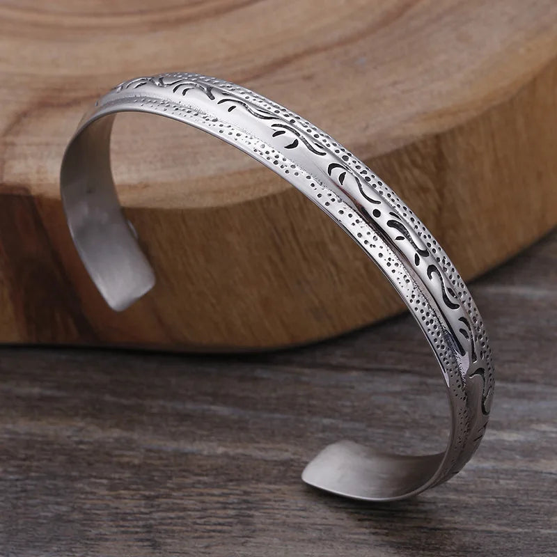 Wolf Head Stainless Steel Bangle for Men