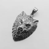 Stainless Steel Wolf Head Pendant Hipster Men's Retro Punk Necklace