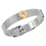Stainless Steel Woman Bracelet Bangle CZ Roman Letter Engraving