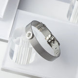 Stainless Steel Woman Bracelet Bangle CZ Roman Letter Engraving