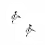 Stainless Steel Nail Stud Earrings Plating Wedding Engagement Jewelry