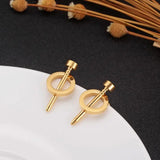Stainless Steel Nail Stud Earrings Plating Wedding Engagement Jewelry