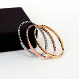 Stainless Steel Women Bangle 4mm Rhombic Honeycomb Bracelet