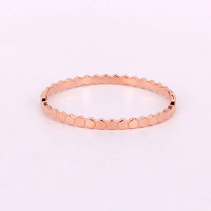 Stainless Steel Women Bangle 4mm Rhombic Honeycomb Bracelet