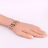 Stainless Steel Women Bangle 4mm Rhombic Honeycomb Bracelet