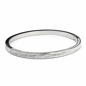 Stainless Steel Women Bangles Bracelets CZ Crystals Cuff Wristband