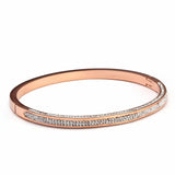 Stainless Steel Women Bangles Bracelets CZ Crystals Cuff Wristband