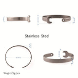 Stainless Steel Wrench Spanner Bangle Silver Plated Bracelet