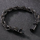 Men's Stainless Steel Wrist Strap Bracelet 10MM Twisted Chain
