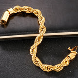 Men's Stainless Steel Wrist Strap Bracelet 10MM Twisted Chain