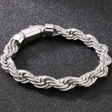 Men's Stainless Steel Wrist Strap Bracelet 10MM Twisted Chain