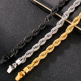 Men's Stainless Steel Wrist Strap Bracelet 10MM Twisted Chain