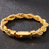 Men's Stainless Steel Wrist Strap Bracelet 10MM Twisted Chain