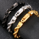 Men's Stainless Steel Wrist Strap Bracelet 10MM Twisted Chain