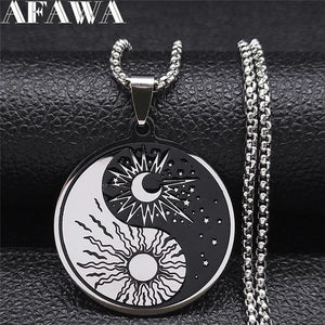 Yin Yang Tai Chi Gossip Necklace for Women/Men