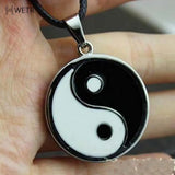 Yin Ying Yang Pendant Necklace Men PU Leather Necklaces Jewelry