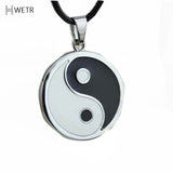 Yin Ying Yang Pendant Necklace Men PU Leather Necklaces Jewelry