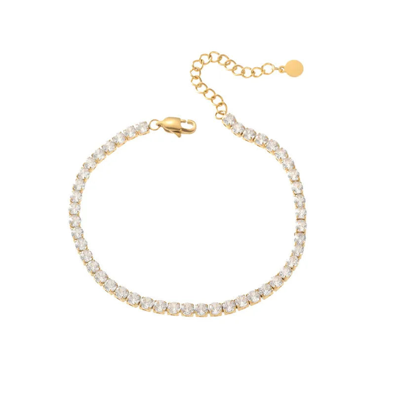 Stainless Steel Zircon Anklet Women's Birthday Gift Jewelry