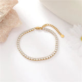 Stainless Steel Zircon Anklet Women's Birthday Gift Jewelry