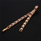 Stainless Steel Zircon Link Chain Hematite Bracelet