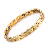 Stainless Steel Zircon Link Chain Hematite Bracelet