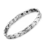 Stainless Steel Zircon Link Chain Hematite Bracelet