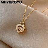 Stainless Steel Zircon Pearl Pendant Necklace For Women