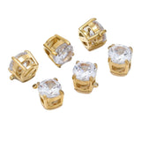 Stainless Steel Zircon Pendant with Single Claw and 7mm Round Earrings