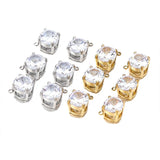 Stainless Steel Zircon Pendant with Single Claw and 7mm Round Earrings