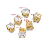 Stainless Steel Zircon Pendant with Single Claw and 7mm Round Earrings