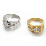 Stainless Steel Zircon Stone Wedding Rings
