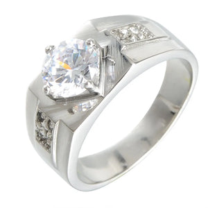 Stainless Steel Zircon Stone Wedding Rings
