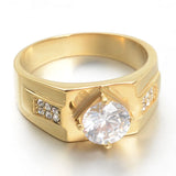 Stainless Steel Zircon Stone Wedding Rings