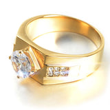 Stainless Steel Zircon Stone Wedding Rings