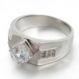Stainless Steel Zircon Stone Wedding Rings