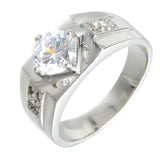 Stainless Steel Zircon Stone Wedding Rings