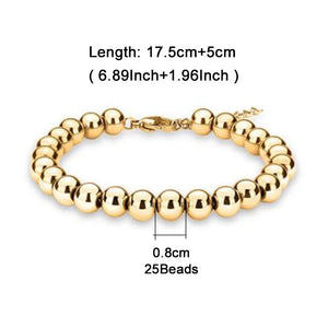 Stainless Steel Ball Beads Cuff Bracelet Silver Metal Statement Jewelry