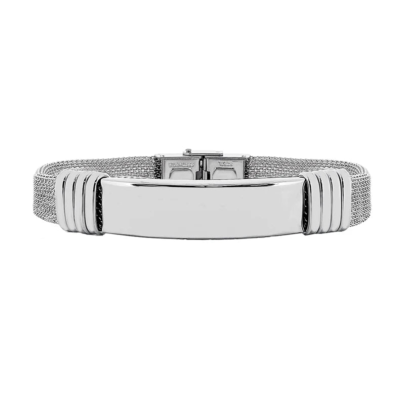 Engraved Stainless Steel Bracelet for Men