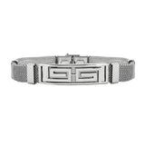 Men's Personalized Stainless Steel Bracelet with Engraved Smooth Plate